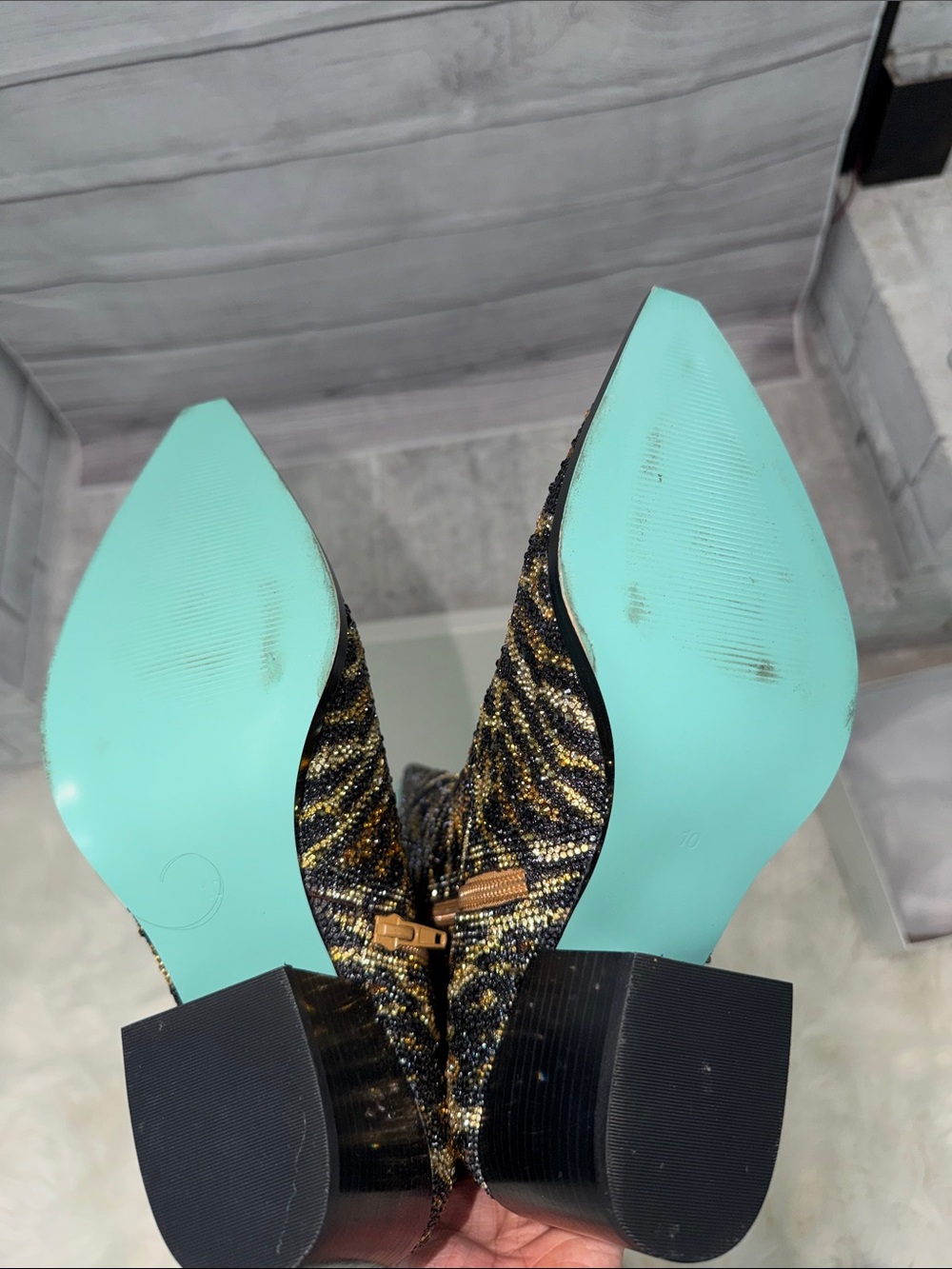 Betsey Johnson zebra stripe boots - Picture 6 of 7